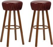 vidaXL Bancos de bar 2 pcs couro artificial castanho