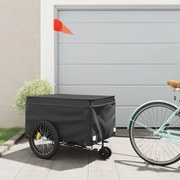 vidaXL Reboque para bicicleta 45 kg ferro preto