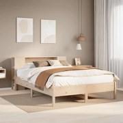 vidaXL Cama com estante sem colchão 150x200 cm pinho maciço