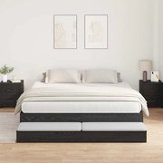 vidaXL Estrado de Cama com Arrumação Carvalho Preto 200x200 cm