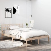 vidaXL Estrutura de cama casal 135x190 cm madeira maciça