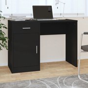 vidaXL Secretária + gaveta/armário 100x40x73cm derivados madeira preto