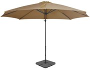 Guarda-sol de jardim com base portátil cinzento-acastanhado