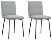 vidaXL Cadeiras de jantar 2 pcs veludo cinzento-claro