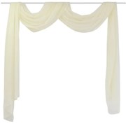 Cortina comprida em voile transparente 140 x 600 cm creme