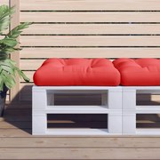 vidaXL Almofadão paletes tecido vermelho