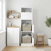 vidaXL Armário de Lavanderia com porta Branco Madeira processada