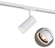Foco moderno branco para sistema de calhas de iluminação monofásico, incluindo LED rotativo e inclinável - Iconic Zoom