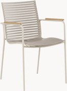 Cadeira de jardim empilhável com braços em madeira de teca Mood Classic