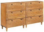 vidaXL Buffet 2 pcs Castanho 60 x 33 x 75 cm