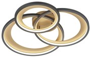 Candeeiro de teto design preto com LED regulável em 3 etapas - Joran Design