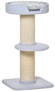 PawHut Arranhador para Gatos Altura 91 cm de 3 Níveis com Ninho Plataforma e Poste de Sisal 45x45x91 cm Azul Claro