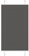 vidaXL Preto Plissada Cega 70x150 cm Largura Tecido 69,4 cm Poliéster
