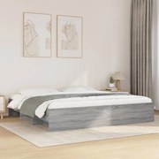 Estrutura de cama 180x200 cm derivados de madeira cinza sonoma