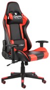 Cadeira de gaming giratória PVC vermelho