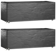 Capas p/ mobília de jardim 2 pcs 8 ilhós 192x82x65cm retangular