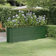 vidaXL Canteiro elevado jardim 224x40x68 cm aço galvanizado verde