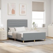 Cama vidaXL Cinza Claro 140x190 cm em Tecido