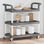 vidaXL Carrinho c/ 3 prateleiras 77x34x72 cm alumínio cinzento