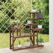 vidaXL Suporte de plantas 110x25x111 cm madeira de abeto maciça