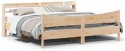 vidaXL Estrutura de cama com cabeceira 180x200 cm pinho maciço