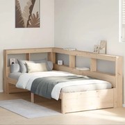 vidaXL Cama com estante sem colchão 90x200 cm pinho maciço