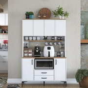 Armário Multiusos JE168 – Branco Nogueira – 120x184,2x40 cm