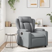 vidaXL Poltrona de massagens reclinável couro artificial cinzento