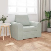 vidaXL Sofá Cama 2-em-1 Cinza Claro 98x71x83 cm Veludo