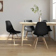 vidaXL Cadeiras de jantar 4 pcs PP preto