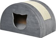 PawHut Caverna para Gatos com Arranhador Cama para Gatos Casa Arranhador Apartamento para Gatos Sisal Cinza 48,5 x 30 x 30 cm | Aosom Portugal