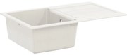 vidaXL Pia Branco 780 x 500 mm 80% Quartzo e 20% Resina