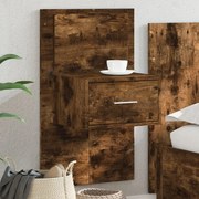 vidaXL Mesa de cabeceira de parede com luzes LED carvalho fumado