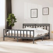 vidaXL Estrutura de cama 200x200 cm madeira maciça cinzento