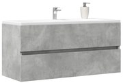 vidaXL Armário lavatório 100x38,5x45 cm contraplacado cinzento cimento