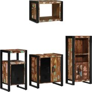 vidaXL Conjunto de Móveis para Banheiro 4 pcs Madeira Reforçada Sólida