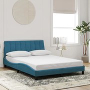 vidaXL Estrutura de cama sem colchão Hanko 140x190 cm veludo azul