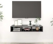 vidaXL Estante de parede 102x30x17cm derivados madeira cinza brilhante