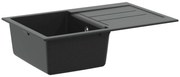 vidaXL Pia Preto 780 x 500 mm 80% Quartzo e 20% Resina