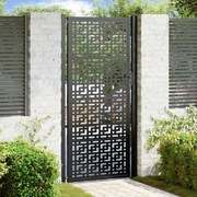 vidaXL Portão de jardim 105x205 cm preto design cruzado de aço