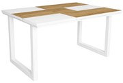 Mesa de sala de jantar | 6 pessoas | 140 | Robusto e estável graças à sua estrutura e pernas sólidas | Ideal para reuniões familiares | Oak e branco |