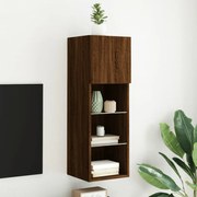 vidaXL Móvel de TV com luzes LED 30,5x30x90 cm carvalho castanho