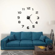 vidaXL Relógio de parede 3D com design moderno 100 cm XXL preto