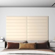 vidaXL Painel de parede 12 pcs 90x15 cm veludo 1,62 m² cor creme