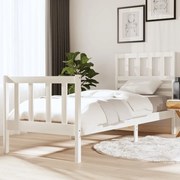 vidaXL Estrutura cama pequena solteiro 75x190 cm madeira maciça branco