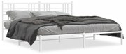 Estrutura de cama com cabeceira 180x200 cm metal branco