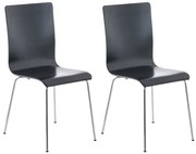 Conjunto de 2 cadeiras de cozinha e sala de jantar Pepe 43 x 87 x 47 cm Preto