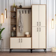 Cabideiro Viyana DA – Nogueira e Creme – 150x200x35 cm