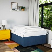 vidaXL Estrutura de cama sem colchão 120x190 cm tecido azul