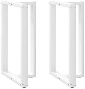 vidaXL Pés de mesa de bar em forma de T, 2 peças, branco, 60x35x(100-101) cm, aço